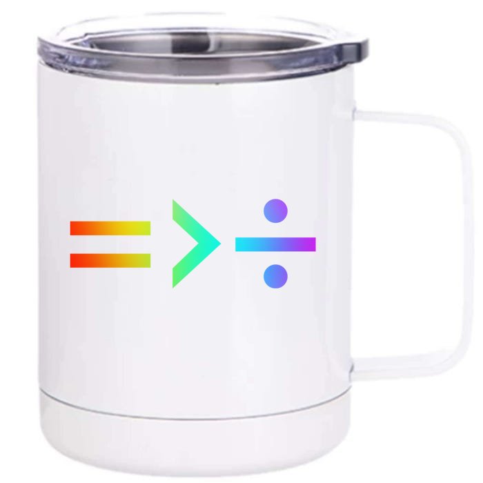 Equality Greater Division Lgbtq Pride Gay Bi Ally Products Gift Front & Back 12oz Stainless Steel Tumbler Cup