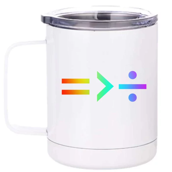 Equality Greater Division Lgbtq Pride Gay Bi Ally Products Gift Front & Back 12oz Stainless Steel Tumbler Cup