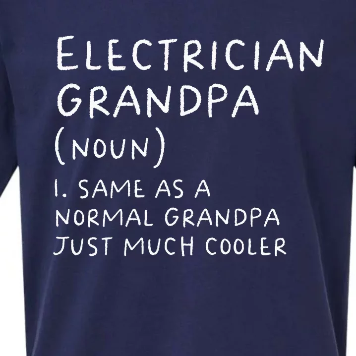 Electrician Grandpa Definition Funny Electricians Sueded Cloud Jersey T-Shirt