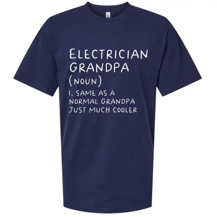 Electrician Grandpa Definition Funny Electricians Sueded Cloud Jersey T-Shirt