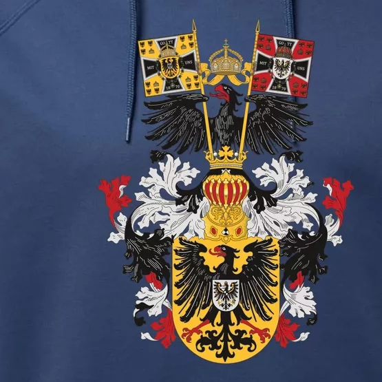 Emblem German Empire Emblem Of The Emperor Performance Fleece Hoodie