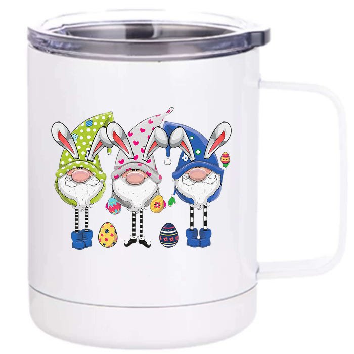 Easter Gnomes Egg Hunting Giftss Womens Front & Back 12oz Stainless Steel Tumbler Cup