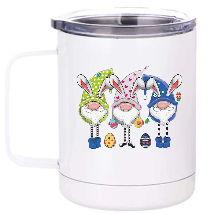 Easter Gnomes Egg Hunting Giftss Womens Front & Back 12oz Stainless Steel Tumbler Cup