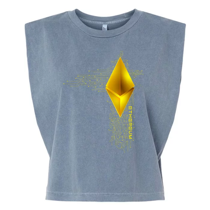 Ethereum GOLD ETH Cryptocurrency Bitcoin Garment-Dyed Women's Muscle Tee