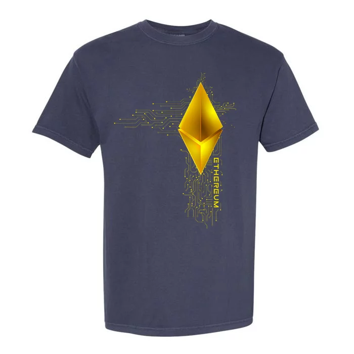 Ethereum GOLD ETH Cryptocurrency Bitcoin Garment-Dyed Heavyweight T-Shirt