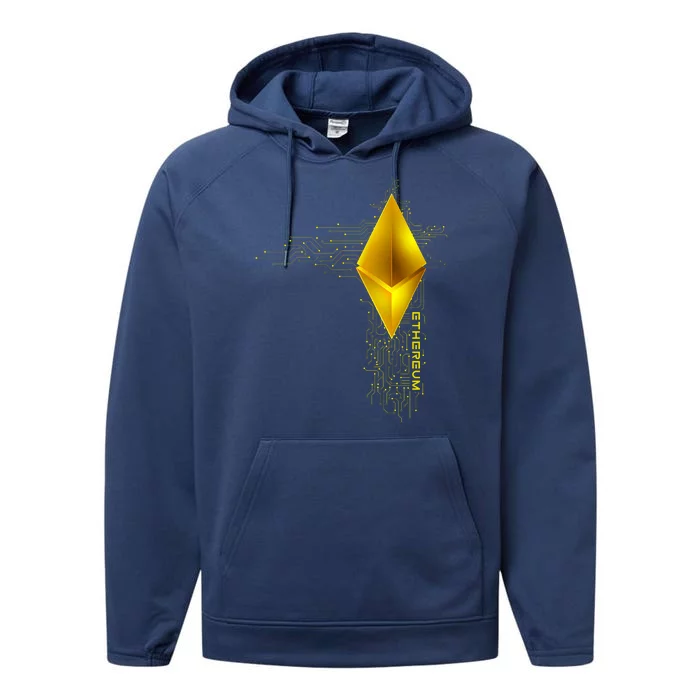 Ethereum GOLD ETH Cryptocurrency Bitcoin Performance Fleece Hoodie