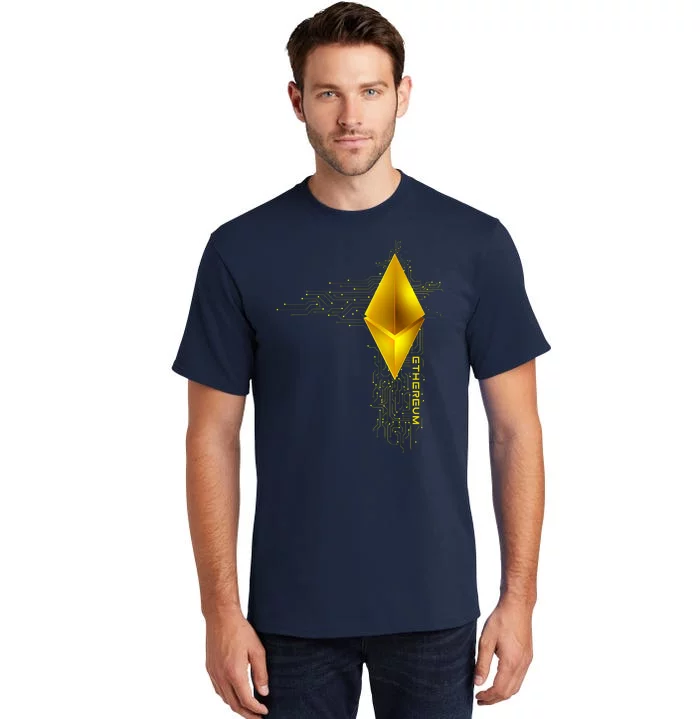 Ethereum GOLD ETH Cryptocurrency Bitcoin Tall T-Shirt