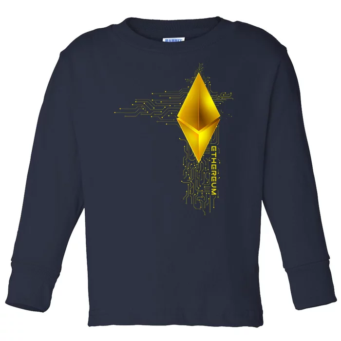 Ethereum GOLD ETH Cryptocurrency Bitcoin Toddler Long Sleeve Shirt