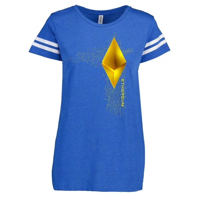 Ethereum GOLD ETH Cryptocurrency Bitcoin Enza Ladies Jersey Football T-Shirt