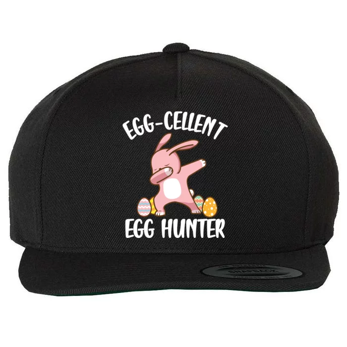 Eggmeaningful Giftcellent Egg Hunter Dabbing Easter Bunny Cool Gift Wool Snapback Cap