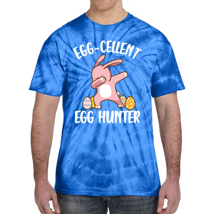 Eggmeaningful Giftcellent Egg Hunter Dabbing Easter Bunny Cool Gift Tie-Dye T-Shirt