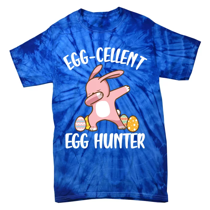 Eggmeaningful Giftcellent Egg Hunter Dabbing Easter Bunny Cool Gift Tie-Dye T-Shirt