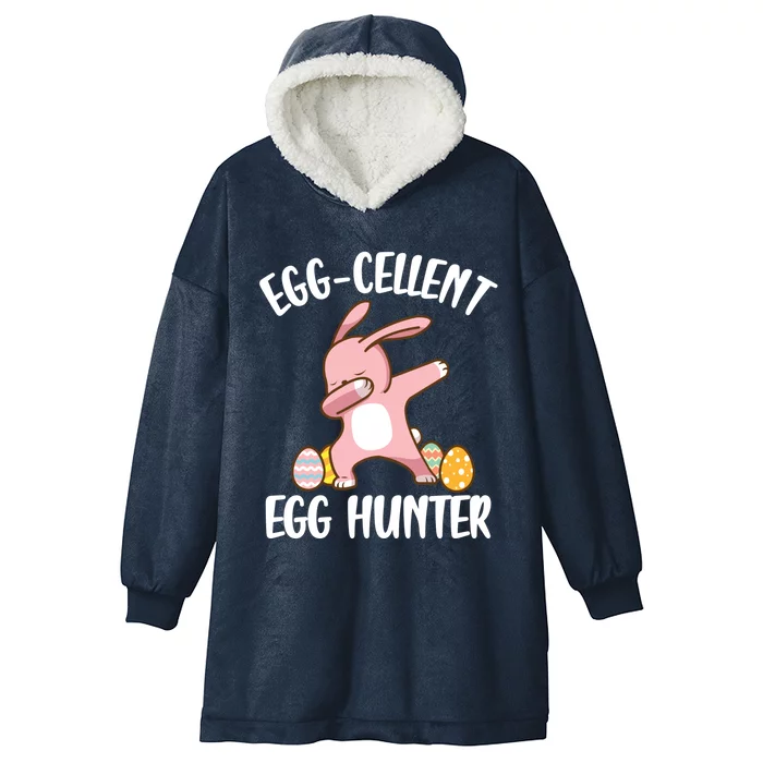 Eggmeaningful Giftcellent Egg Hunter Dabbing Easter Bunny Cool Gift Hooded Wearable Blanket