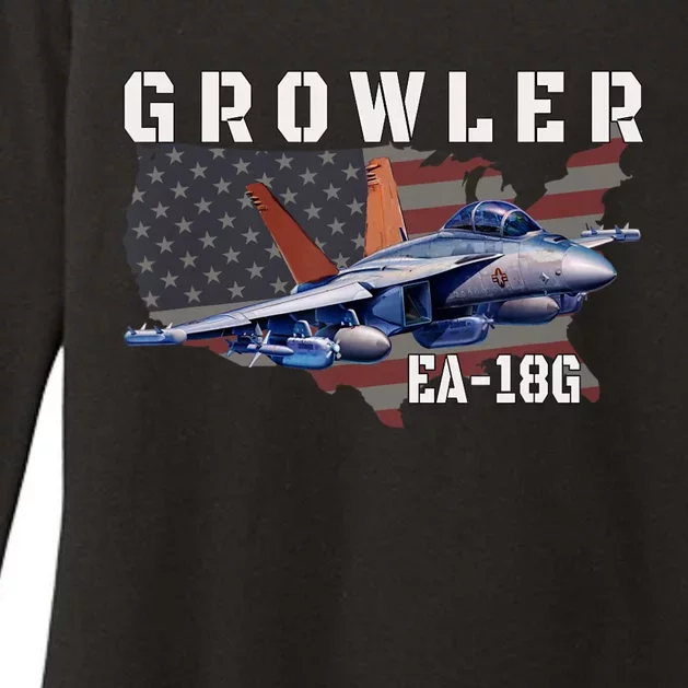 Ea18G Growler Electronic Warfare Aircraft Military Aviation Womens CVC Long Sleeve Shirt