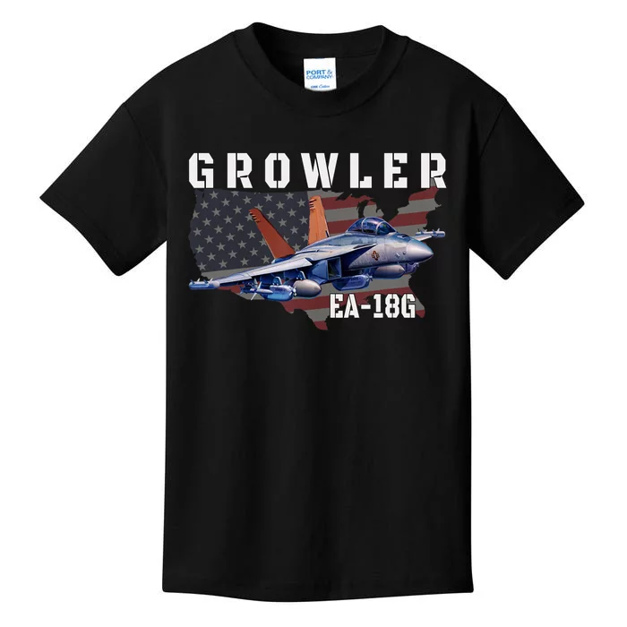 Ea18G Growler Electronic Warfare Aircraft Military Aviation Kids T-Shirt