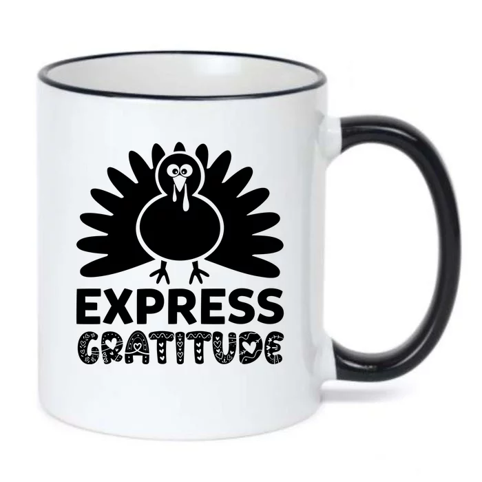 Express Gratitude Black Color Changing Mug