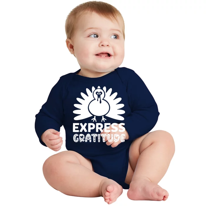 Express Gratitude Baby Long Sleeve Bodysuit