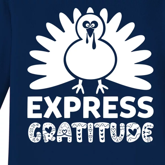 Express Gratitude Baby Long Sleeve Bodysuit