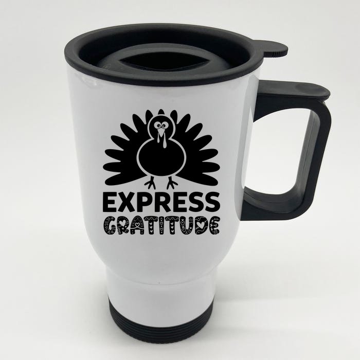 Express Gratitude Front & Back Stainless Steel Travel Mug