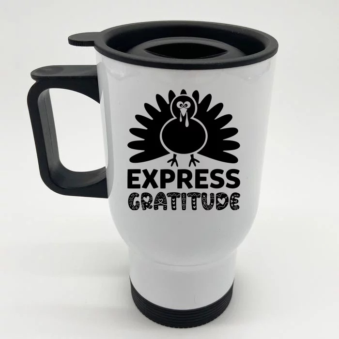 Express Gratitude Front & Back Stainless Steel Travel Mug