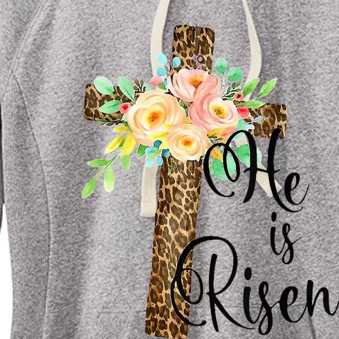 Easter Gifts For Christian Mom He Is Risen Leopard Women's Fleece Hoodie