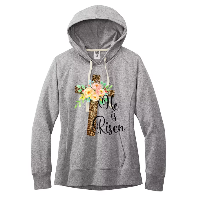 Easter Gifts For Christian Mom He Is Risen Leopard Women's Fleece Hoodie