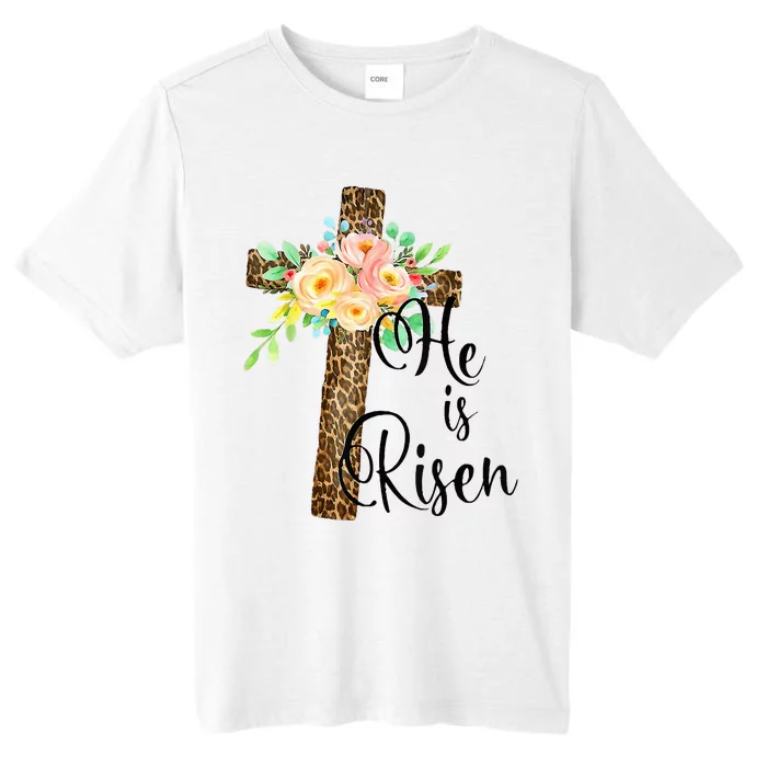 Easter Gifts For Christian Mom He Is Risen Leopard ChromaSoft Performance T-Shirt