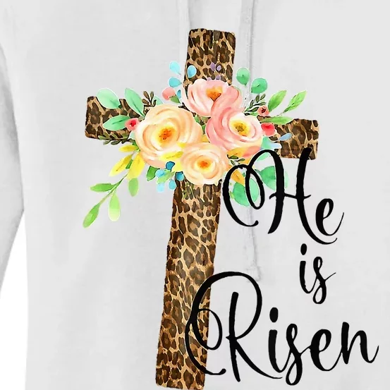 Easter Gifts For Christian Mom He Is Risen Leopard Women's Pullover Hoodie