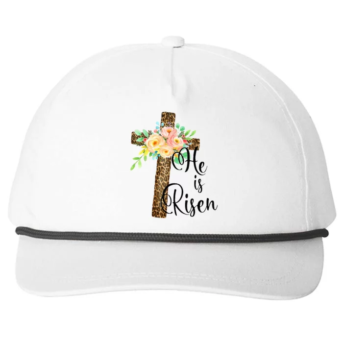 Easter Gifts For Christian Mom He Is Risen Leopard Snapback Five-Panel Rope Hat