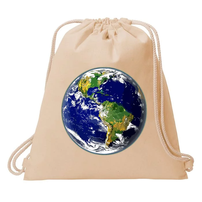 Earth Globe For Earth Day Drawstring Bag