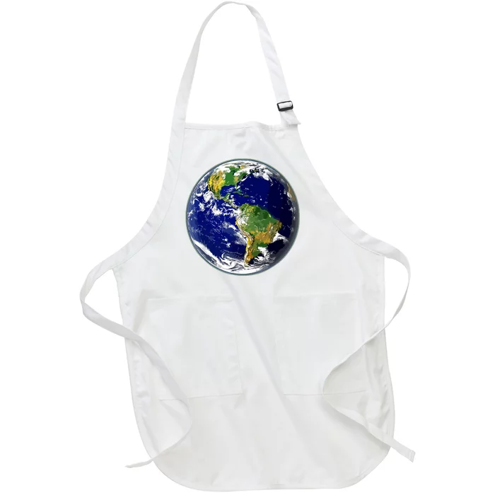 Earth Globe For Earth Day Full-Length Apron With Pocket