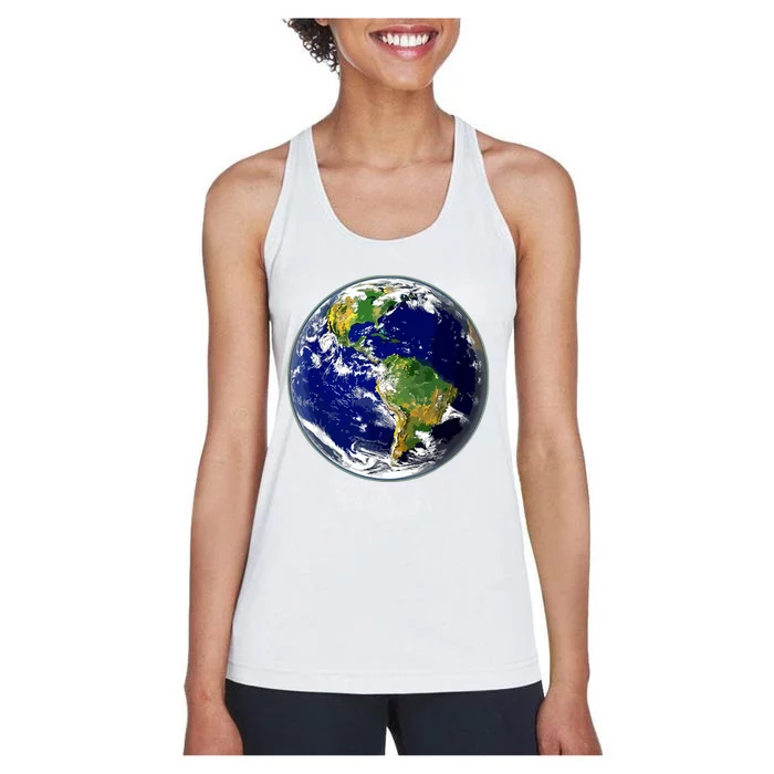 Earth Globe For Earth Day Women's Racerback Tank