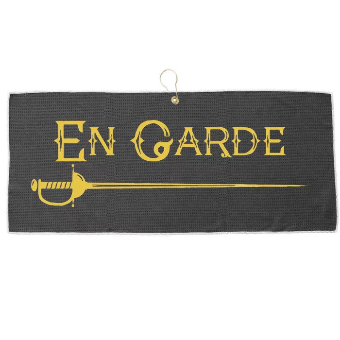 En Garde Fencing Fencer Swordsman Rapier Sabre Mask Sword Large Microfiber Waffle Golf Towel