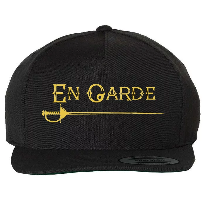 En Garde Fencing Fencer Swordsman Rapier Sabre Mask Sword Wool Snapback Cap