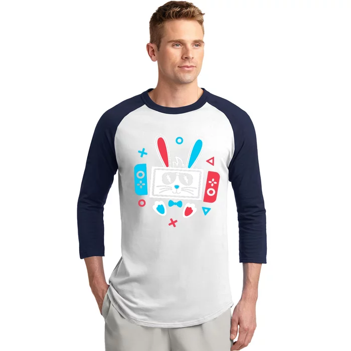 Easter Gamer Funny Happy Easter Gamer Easter Bunny Gamer Baseball Sleeve Shirt