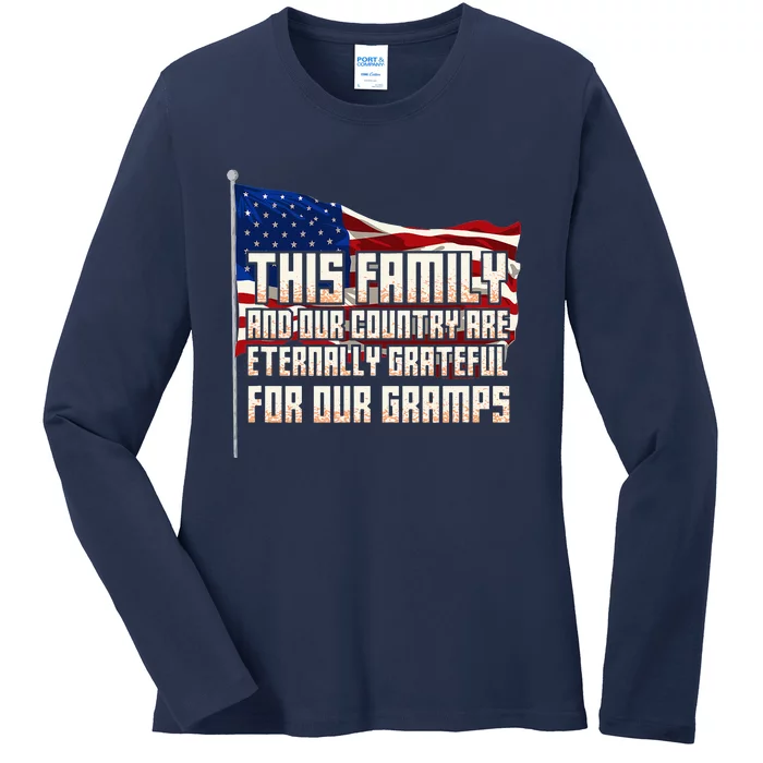 Eternally Grateful For Our Gramps Memorial Day Ladies Long Sleeve Shirt