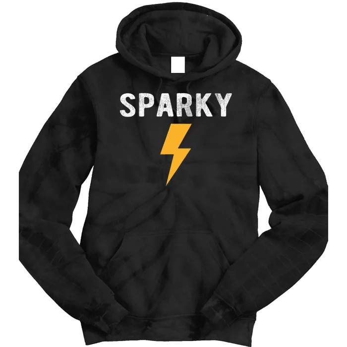 Electrician Gift Funny Sparky Nickname Lightning Bolt Tee Tie Dye Hoodie