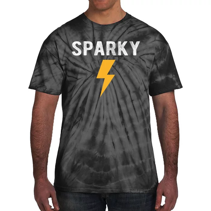 Electrician Gift Funny Sparky Nickname Lightning Bolt Tee Tie-Dye T-Shirt