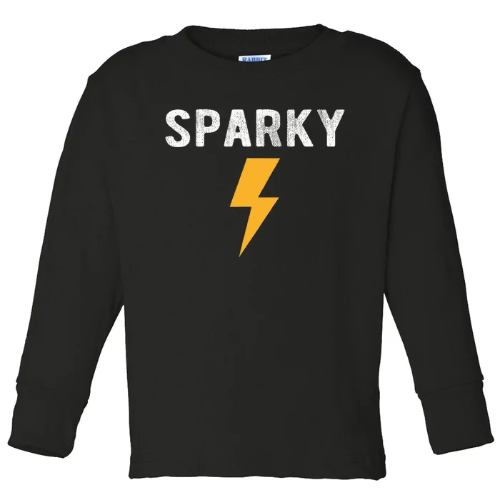 Electrician Gift Funny Sparky Nickname Lightning Bolt Tee Toddler Long Sleeve Shirt