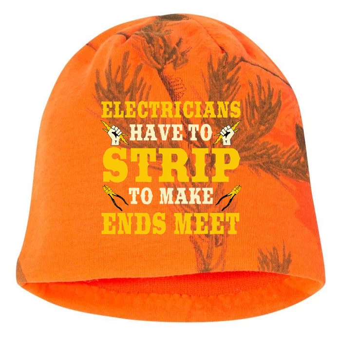 Electrician Gifts Funny Strip To Make Ends Meet Lineman Kati - Camo Knit Beanie