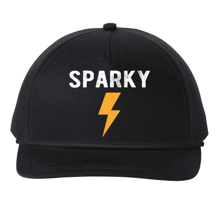 Electrician Gift Funny Sparky Nickname Lightning Bolt Snapback Five-Panel Rope Hat