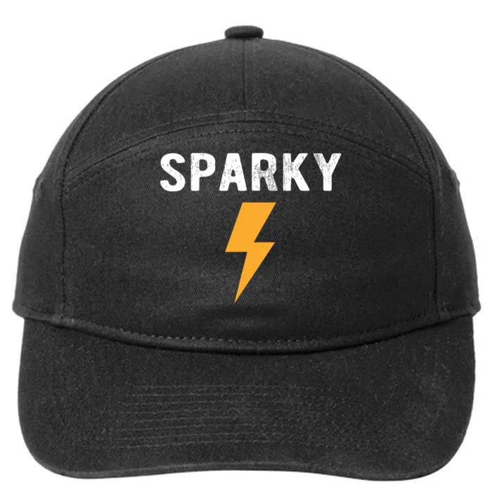 Electrician Gift Funny Sparky Nickname Lightning Bolt 7-Panel Snapback Hat