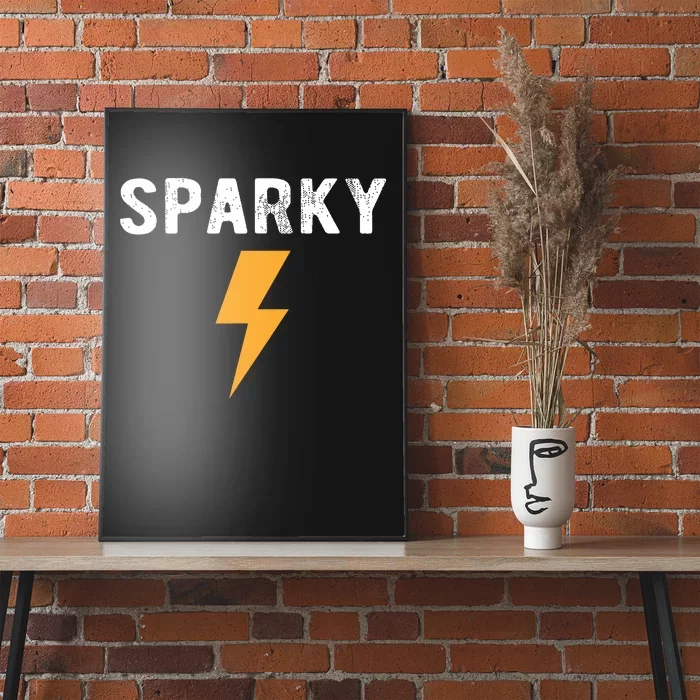 Electrician Gift Funny Sparky Nickname Lightning Bolt Poster