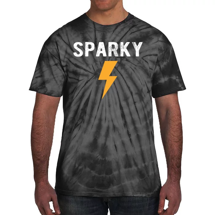 Electrician Gift Funny Sparky Nickname Lightning Bolt Tie-Dye T-Shirt