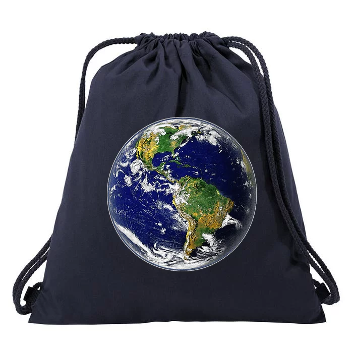 Earth Globe For Earth Day Drawstring Bag