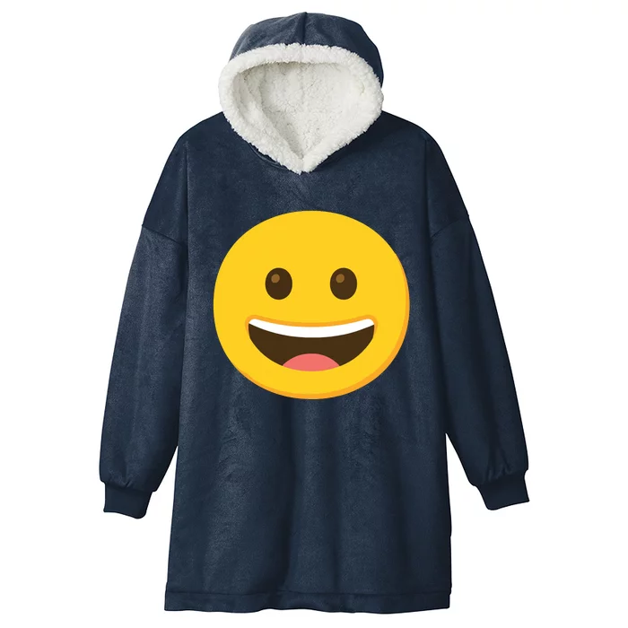 Emoticon Grinning Face Happy Hooded Wearable Blanket