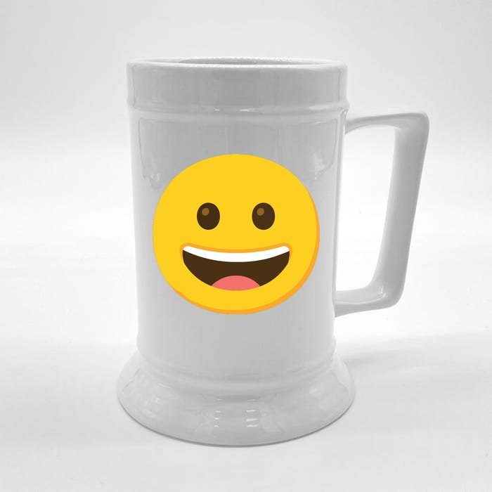 Emoticon Grinning Face Happy Front & Back Beer Stein