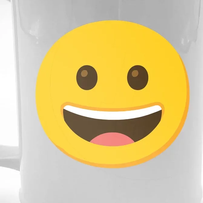 Emoticon Grinning Face Happy Front & Back Beer Stein