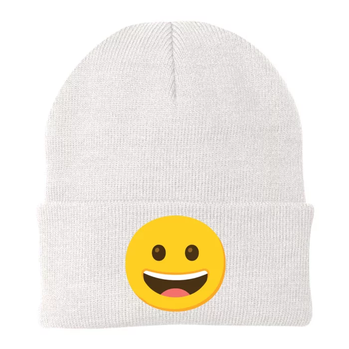 Emoticon Grinning Face Happy Knit Cap Winter Beanie