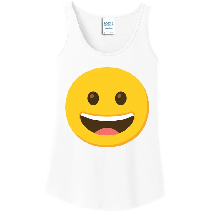 Emoticon Grinning Face Happy Ladies Essential Tank